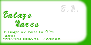 balazs mares business card